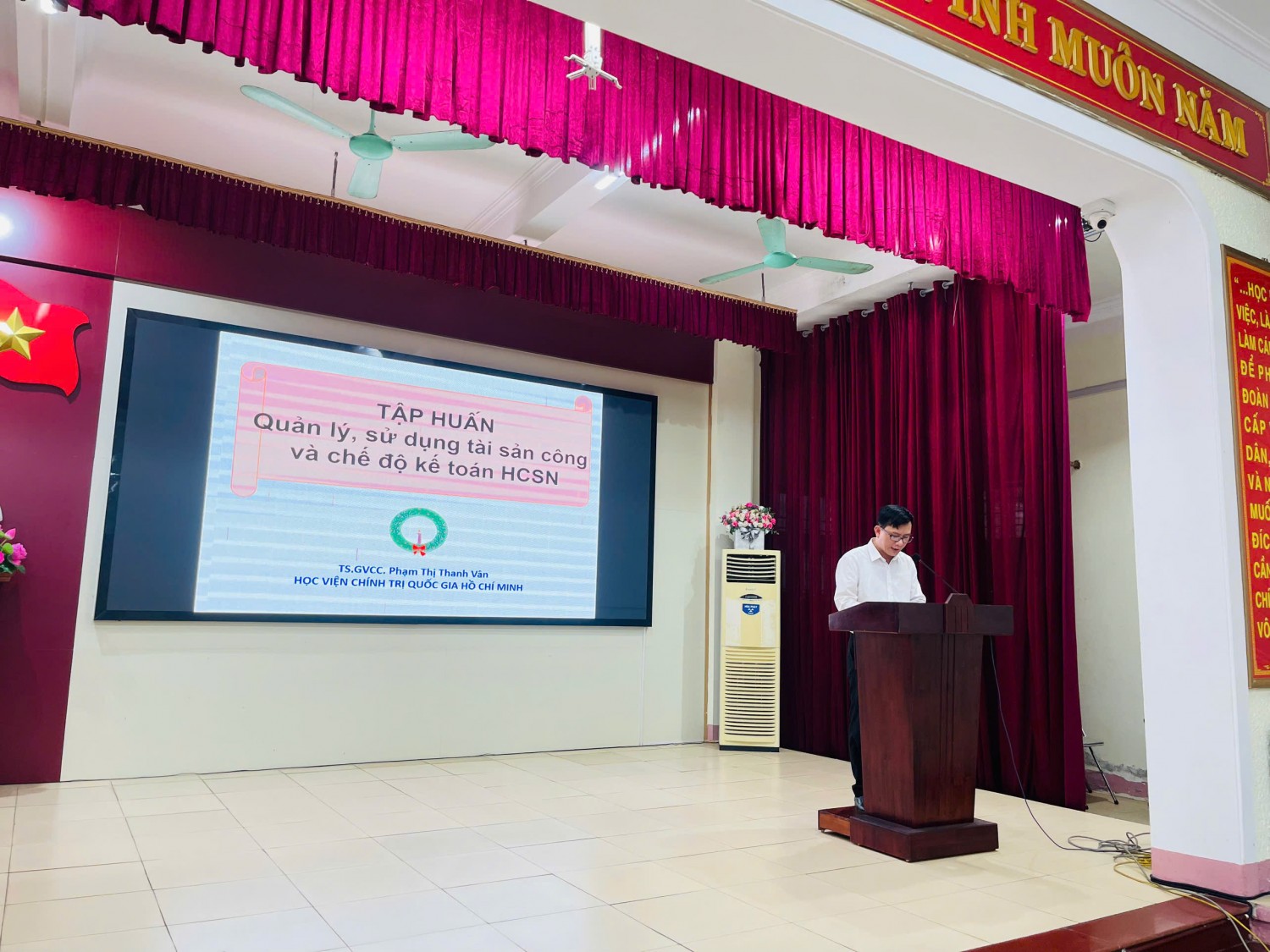 Trung tâm Hỗ trợ, Tư vấn Tài chính Nghệ An tổ chức tập huấn nghiệp vụ Kế toán HCSN cho cán bộ làm công tác Kế toán-Tài chính trên địa bàn huyện Diễn Châu.